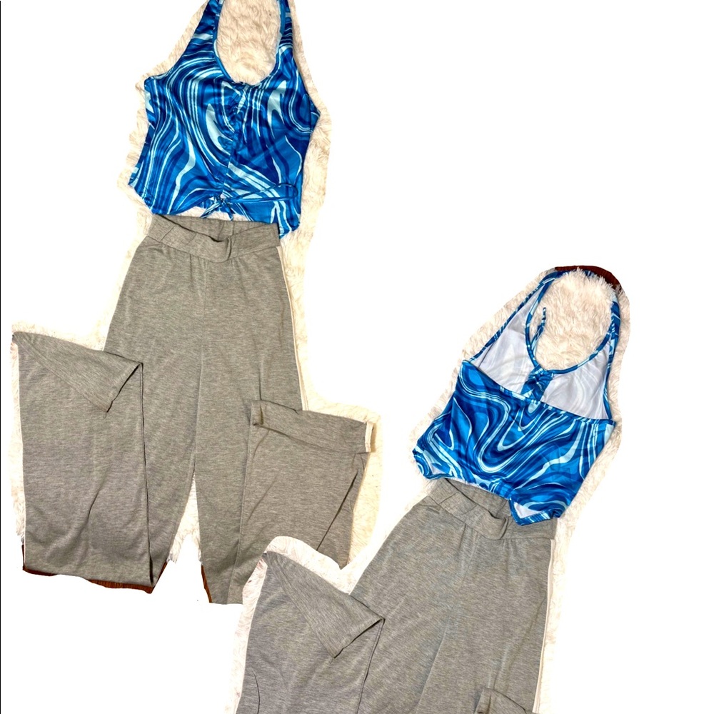 Shein draw string halter crop top XS